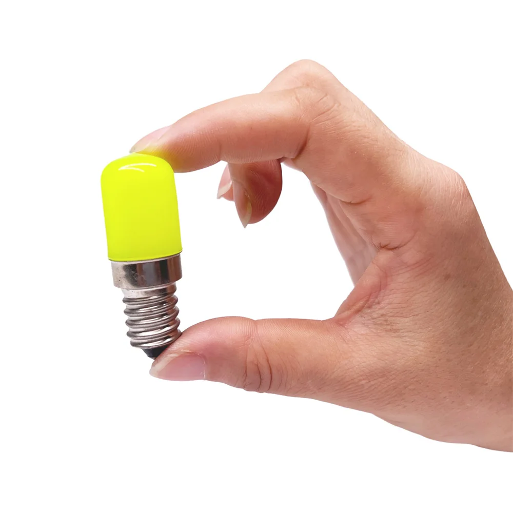 Bombilla colorida T18 para refrigerador, cubierta de PC E12, E14, 85-265V, congelador, lámparas de ahorro de energía de 2W, rojo, azul, verde,