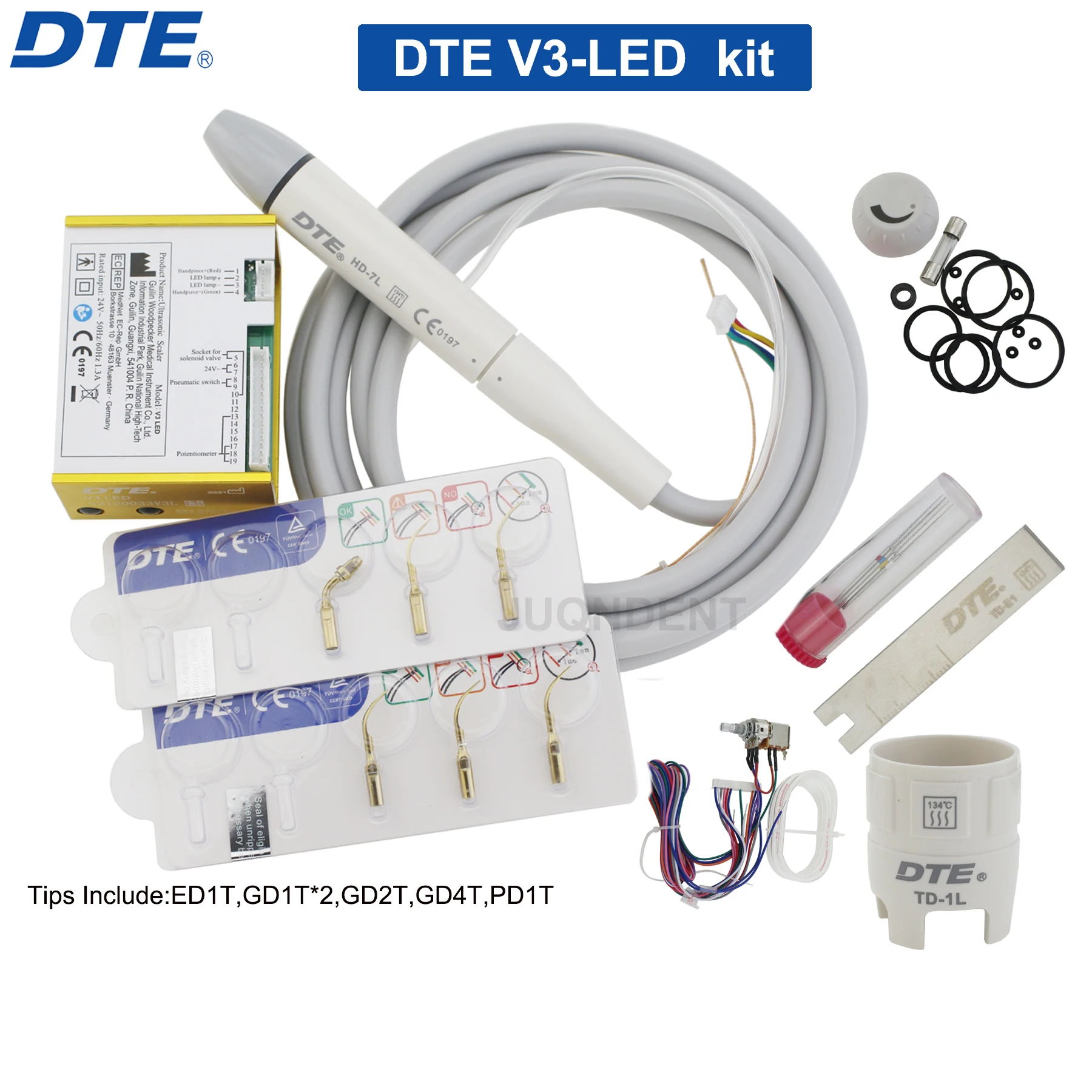 Woodpecker DTE Dental Ultrasonic Scaler Build-In UDS N2/N3/V2/V3-LED Piezo Scaler Used For Tooth Cleaning Dentistry Products