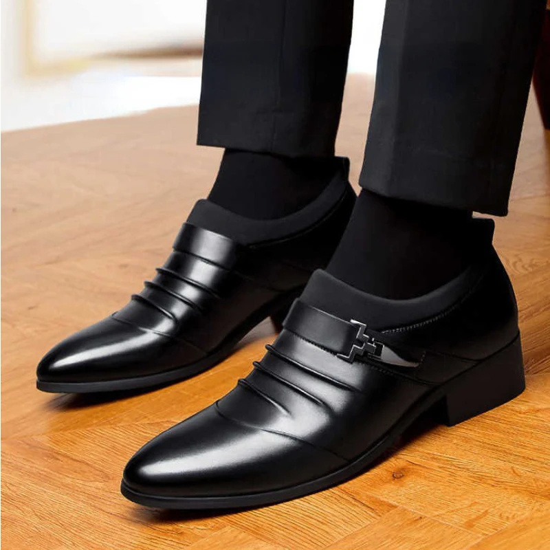 Men Shoes Classic Dress Shoes Luxury Oxfords Leather Shoes for Men Business Casual Loafers Plus Size Wedding Formal Shoe Zapatos