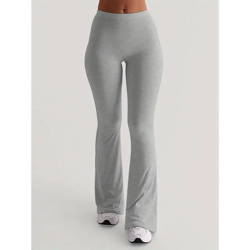 

High Waist Bell Bot Pants Women's Elastic Brown Straight Leg Trousers Korean Sle Casual Pants Straight Fit Neutral