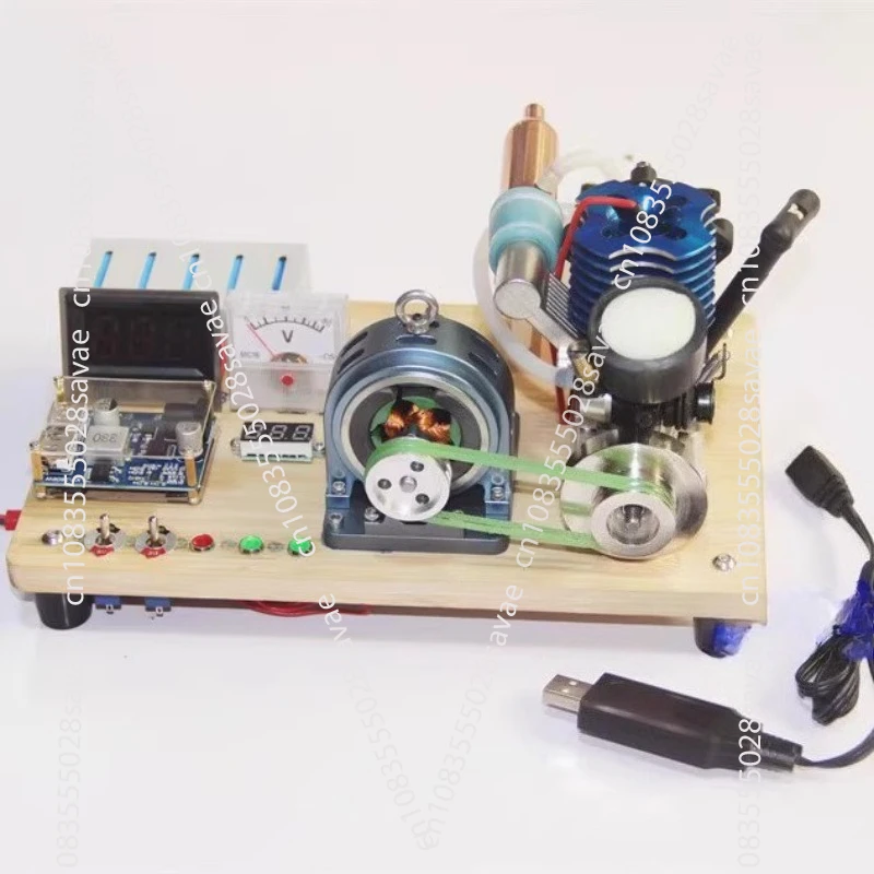 

DIY Model 12V Small Generator Metal Shell with Screws Methanol Engine Gasoline Engine Modification Toy