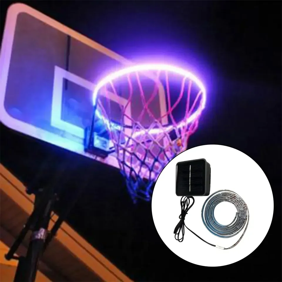 

Solar Power 2026 LED Hoop Light Color-Changing Sensor Super Bright RGB LED Strip Lamp for Outdoors Sports Training Adults