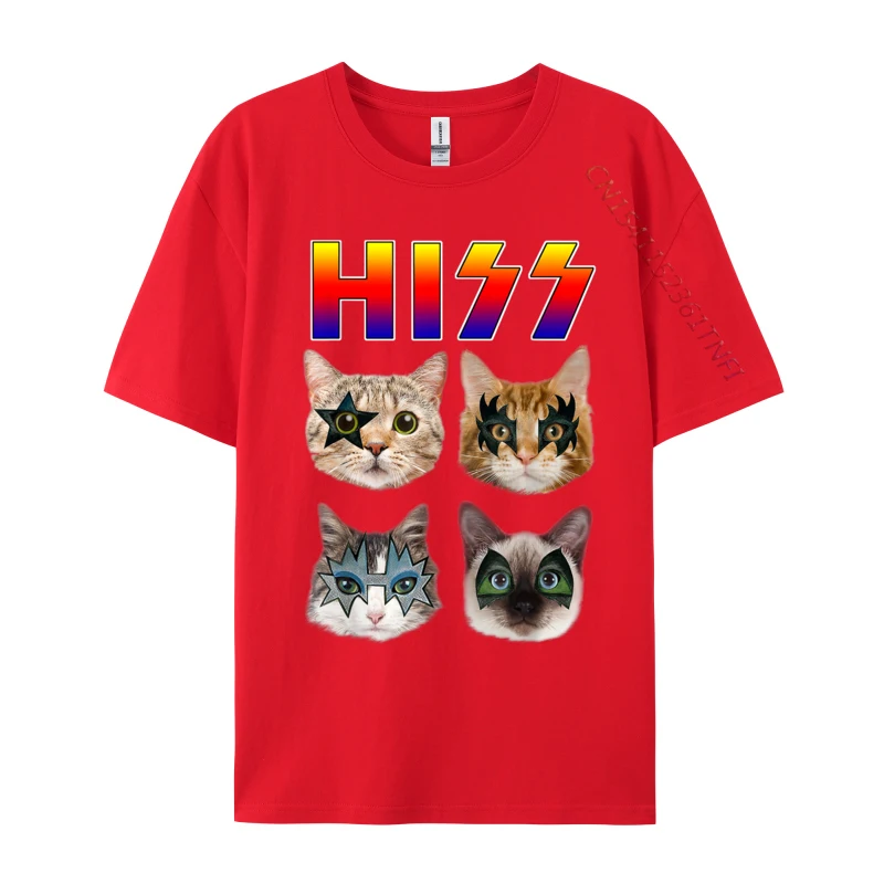 Hiss Funny Cats Summer Gift Tops Shirt For Men Fitted Fall Cotton Men Tshirt Birthday T-Shirt Wholesale