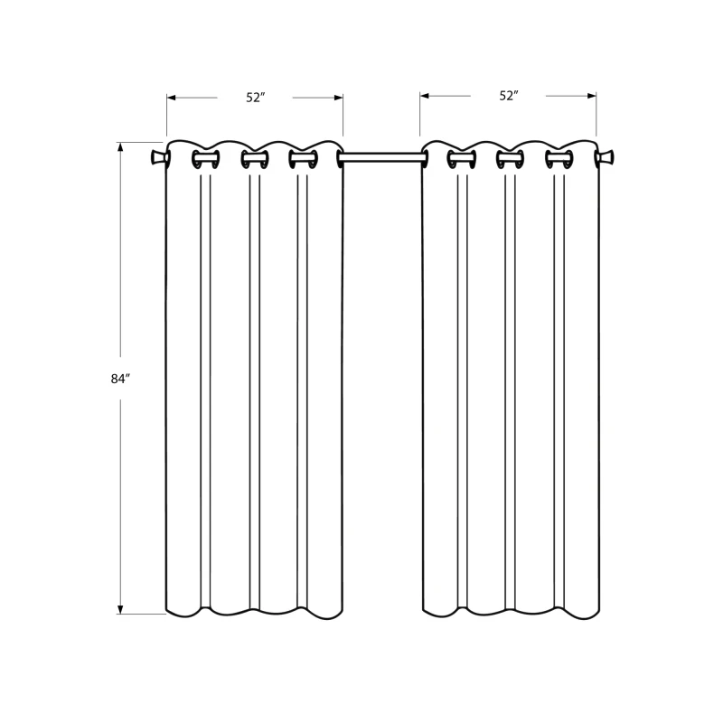 커튼 패널, 2개 세트, 54w X 84l, 룸 다크닝, 그로밋, 거실, 침실, 주방, 회갈색 벨벳, 현대적, 현대적
