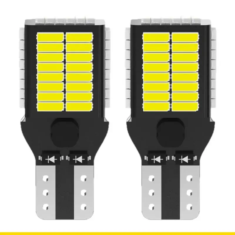 SZCH Car Lighting T-15 W16W LED Bulb Set, Socket Bulb 1Pair with 6000K Color Tone, 949LM, 12V-24V Universal