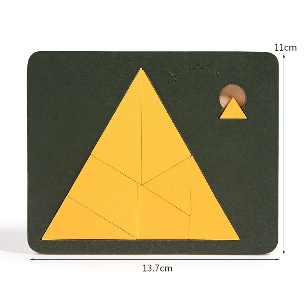 Irregular Shape Triangle Puzzle Three-Dimensional Colorful Wooden Jigsaw Logic Training Montessori Brain Teaser Game