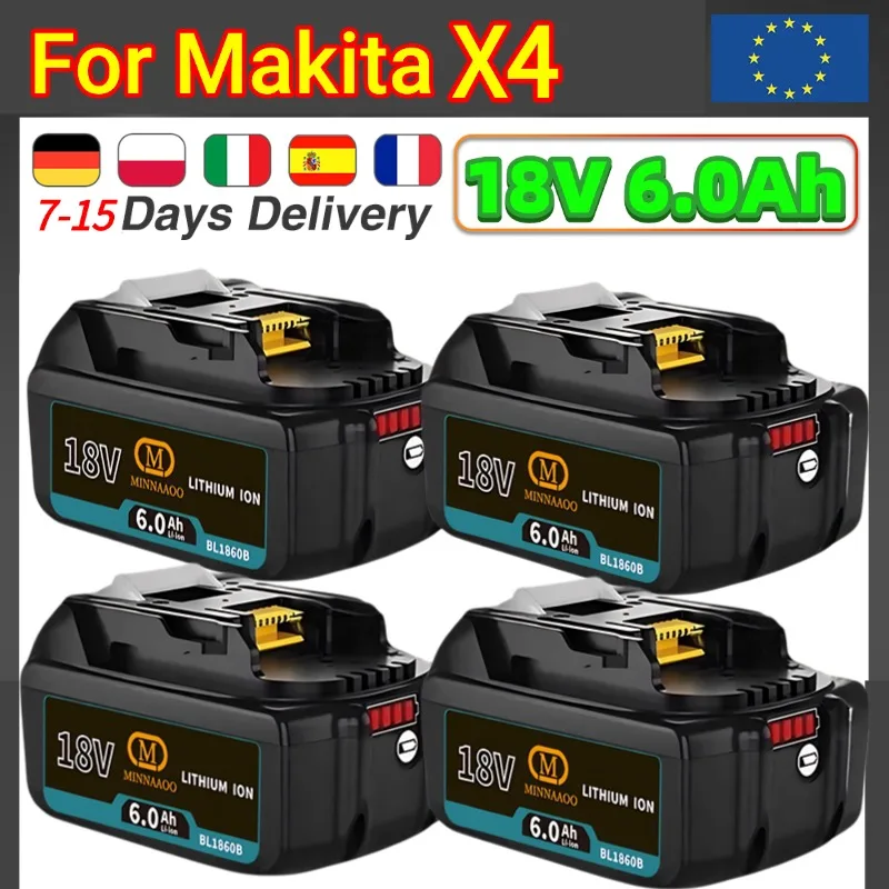 

Original For Makita 18V Battery 6.0Ah Li-ion BL1860B BL1850 Double Runtime for Power Tools