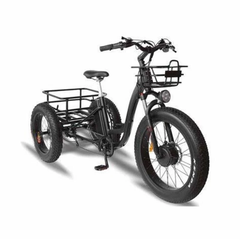 Uwant 20 Inch Triciclo Electric Motor Fat Tire 3 Wheel Tricycle Three Wheels Adult Cargo  with Basket