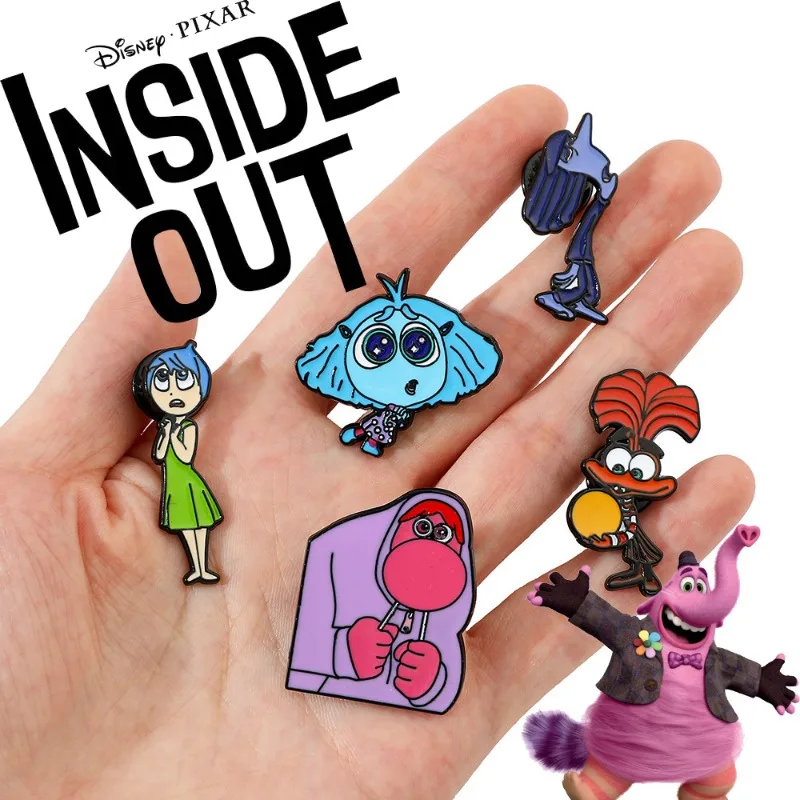 Disney Inside Out 2 Enamel Pins Cute Cartoon Figure Brooches Pin Ladies Brooch Boys Shirt Badge Hat Fashion Jewelry Friends Gift