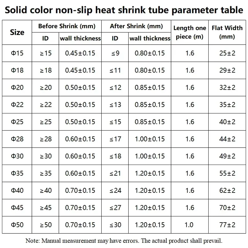 1m/1.6m Anti-slip Fishing Rod Heat Shrink Tube ID15 18 20 22 25 28 30 35 40 45 50 60mm Waterproof Handle Bar Protect Wrap Case