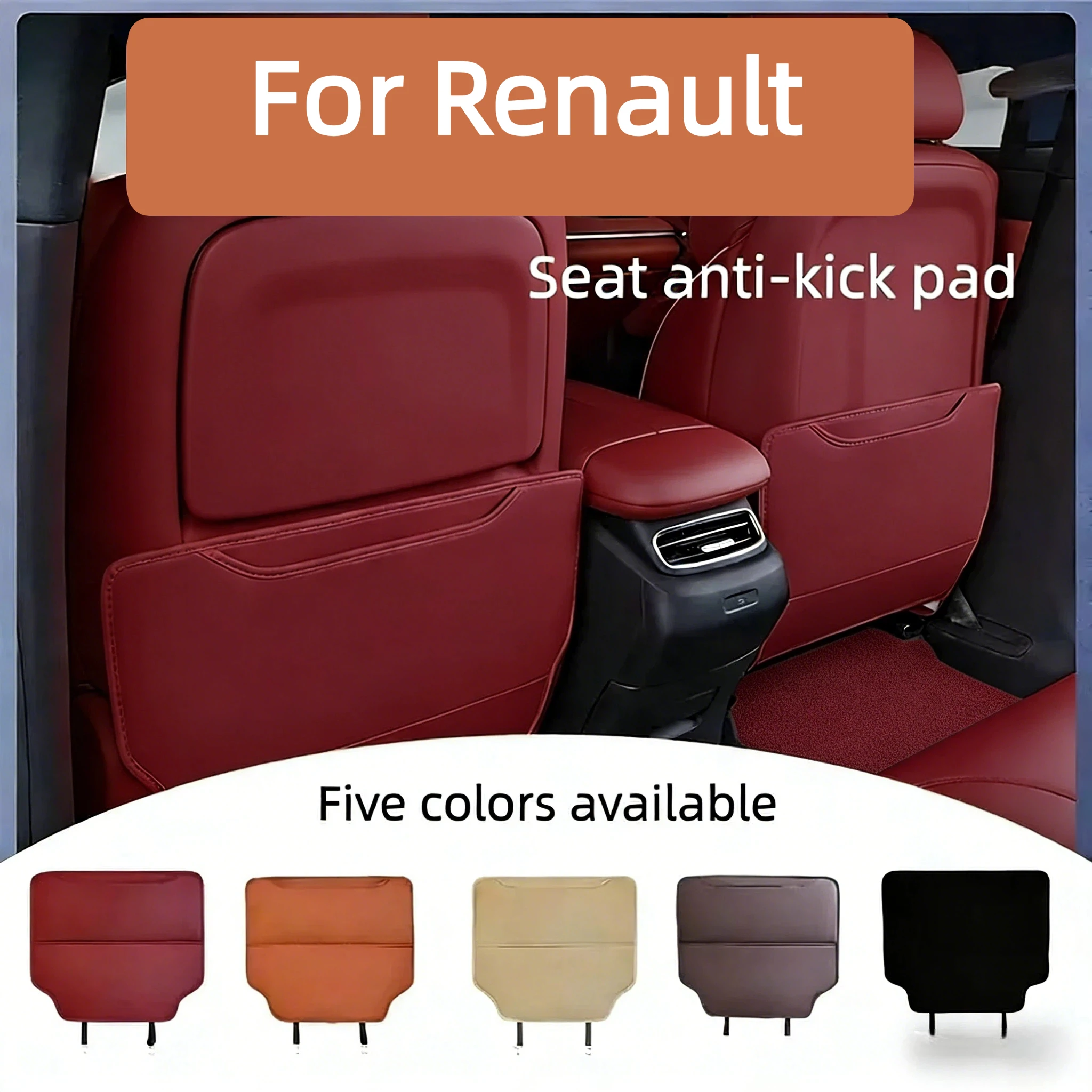 2PCS For Renault Seat Back Protector Anti-Kick Pad Rear Organizer Waterproof Anti-Dirty Anti-Scratch Universal Car Accesso