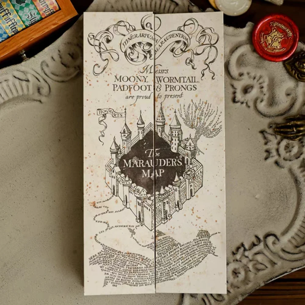 Mapa auténtico del mundo de la magia de Harry Potter, tema de Hogwarts, mapas del tesoro completos de alta definición, regalos de cumpleaños para niñas