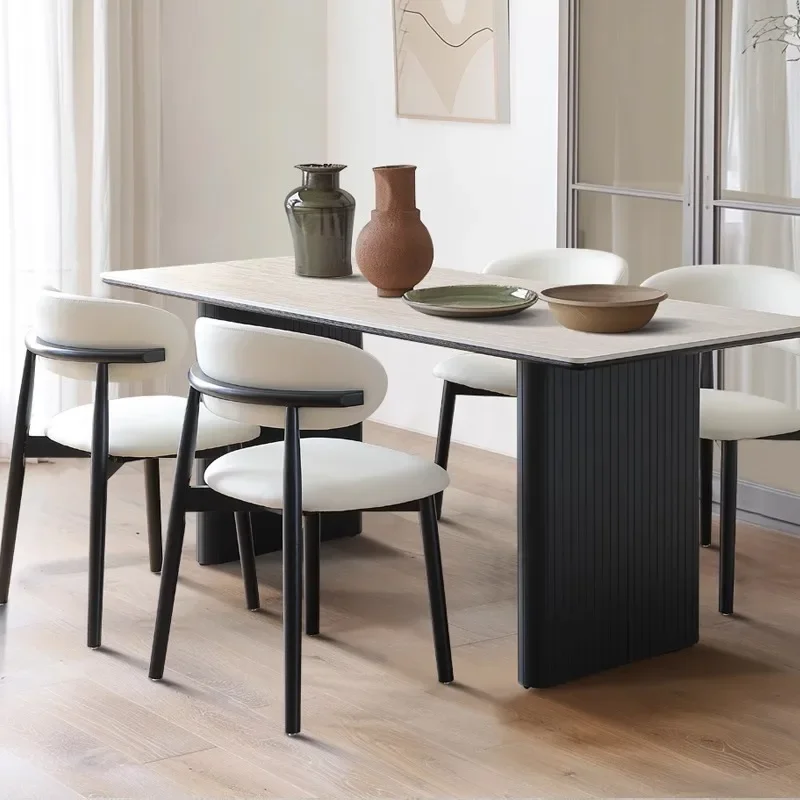 luxury dining table household modern simple small apartment ash wood dining table and chair combination