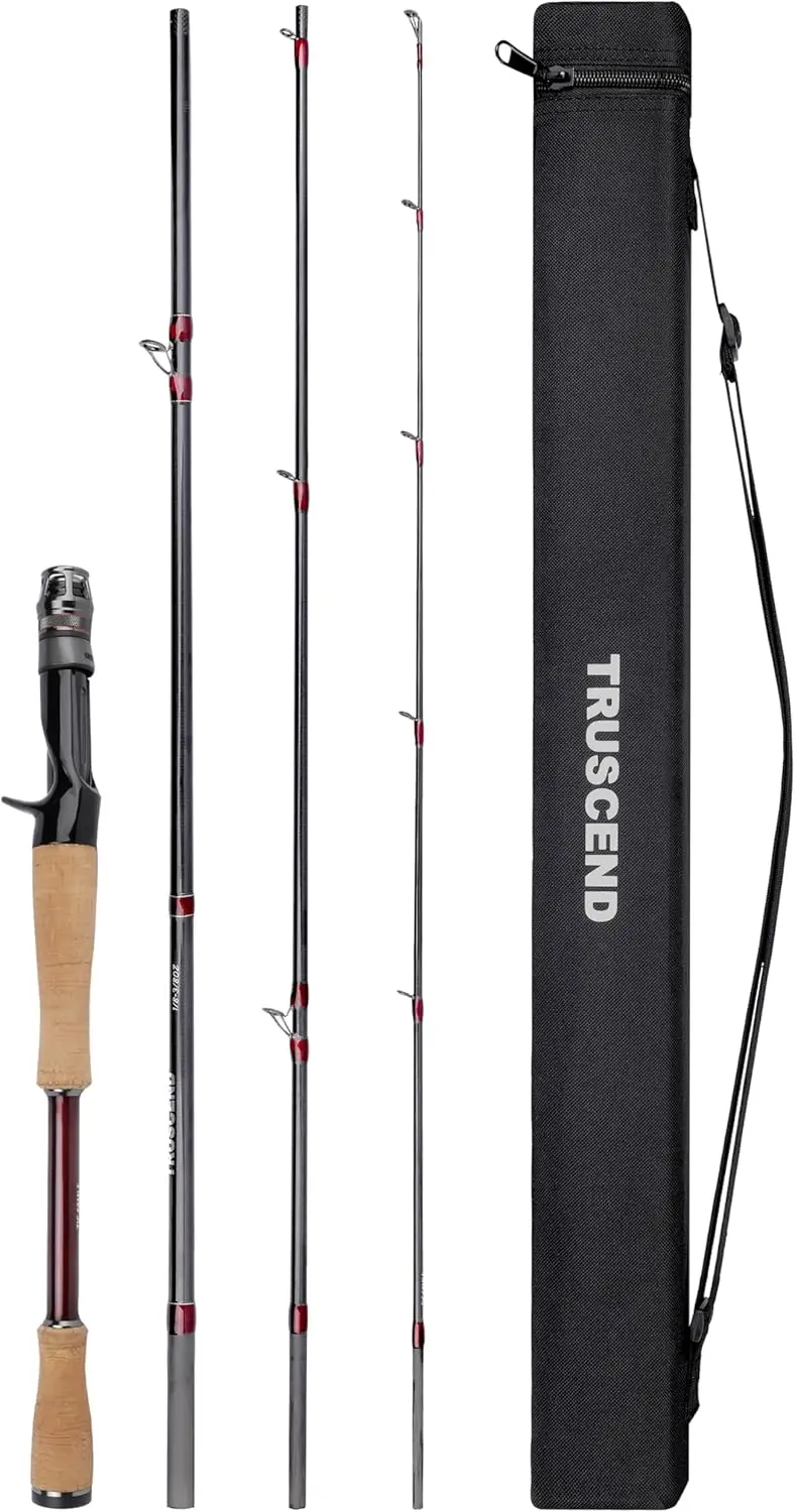 

Premium Multi-Piece Baitcasting Fishing Rod, 1-Piece Performance, Sensitive Carbon Fiber Blank, Fuji K Guides, Freshwater Saltwater