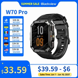 Blackview 2025 New  Waterproof Rugged Smart Watch W70 Pro 900mAh Rugged Smart Watch for Outdoor With Emergency Lighting, Compass