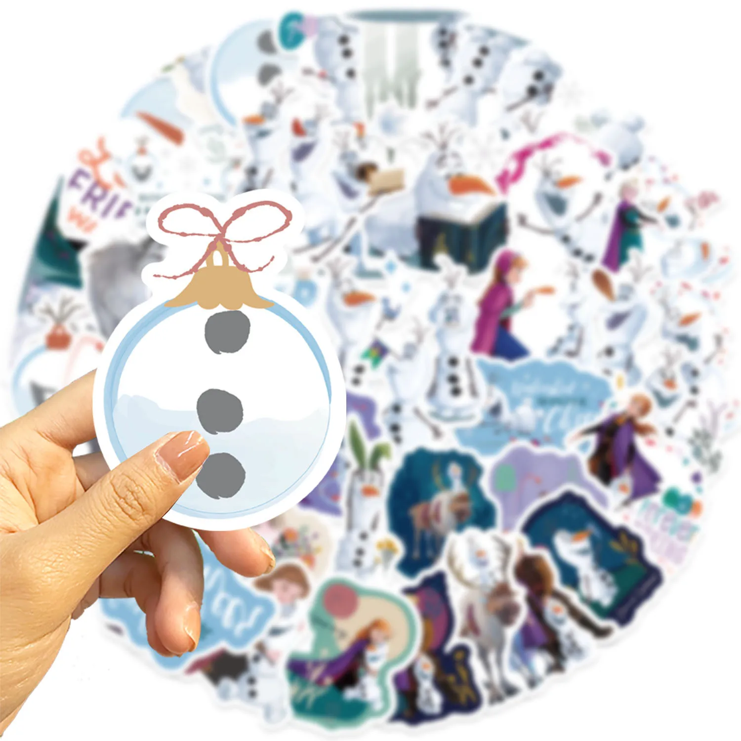 Disney Cartoon Movie Sticker, Frozen, Olaf, Bonito, Graffiti, DIY, Laptop, Guitarra, Bagagem, Copo de Água, Decalque Impermeável, Brinquedo Infantil, 10 Pcs, 30 Pcs, 50Pcs