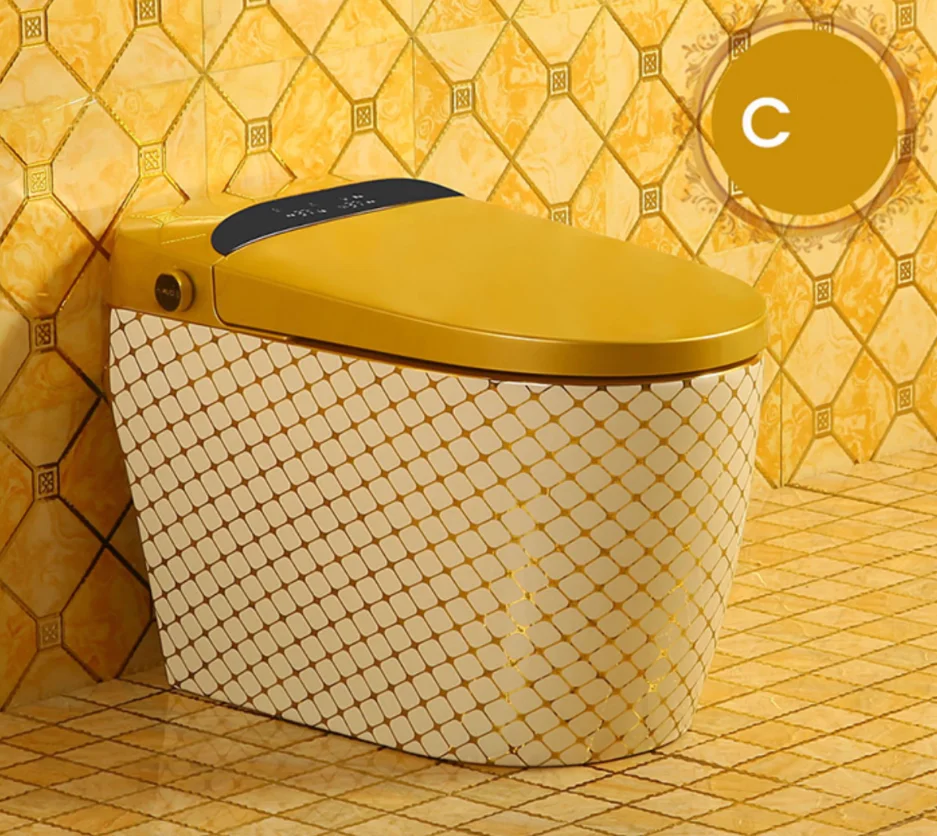 Modern Dual-Flush Smart Ceramic Toilet Colorful One-Piece Floor Mounted for Bathroom or Villa