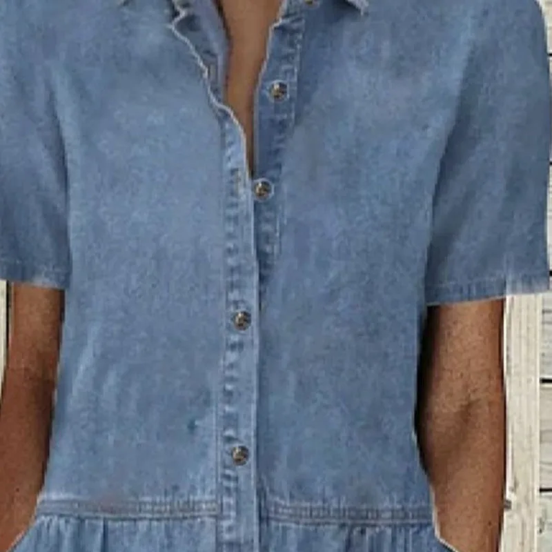 أنيقة بلون المرأة قصيرة الأكمام الأزرق فستان طويل للصيف التلبيب واحدة الصدر الإناث فساتين ماكسي فضفاضة غير رسمية