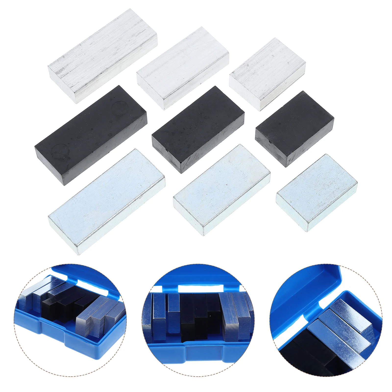 

9pcs Density Experimental Equipment Metal Blocks for CNC High Precision Aluminum Iron Plastic Comparison Teaching Tool