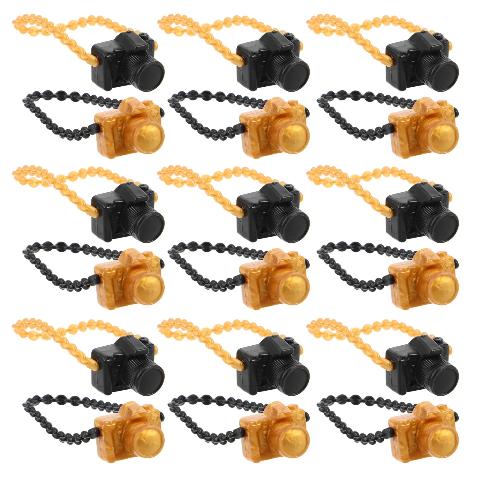

60Pcs Miniature Camera Prop Necklace Vintage Style for Kids Pretend Play Dollhouse Accessories Creative Decoration