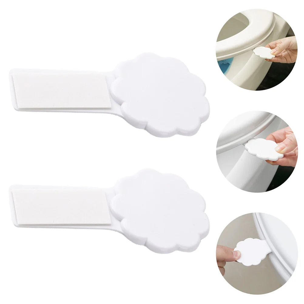 

2 Pcs Toilet Handle Covers Lift Lid Wc Accessory Seat Holder Handles Parts Potty Lifter Elevator Lids Bathroom Accessories