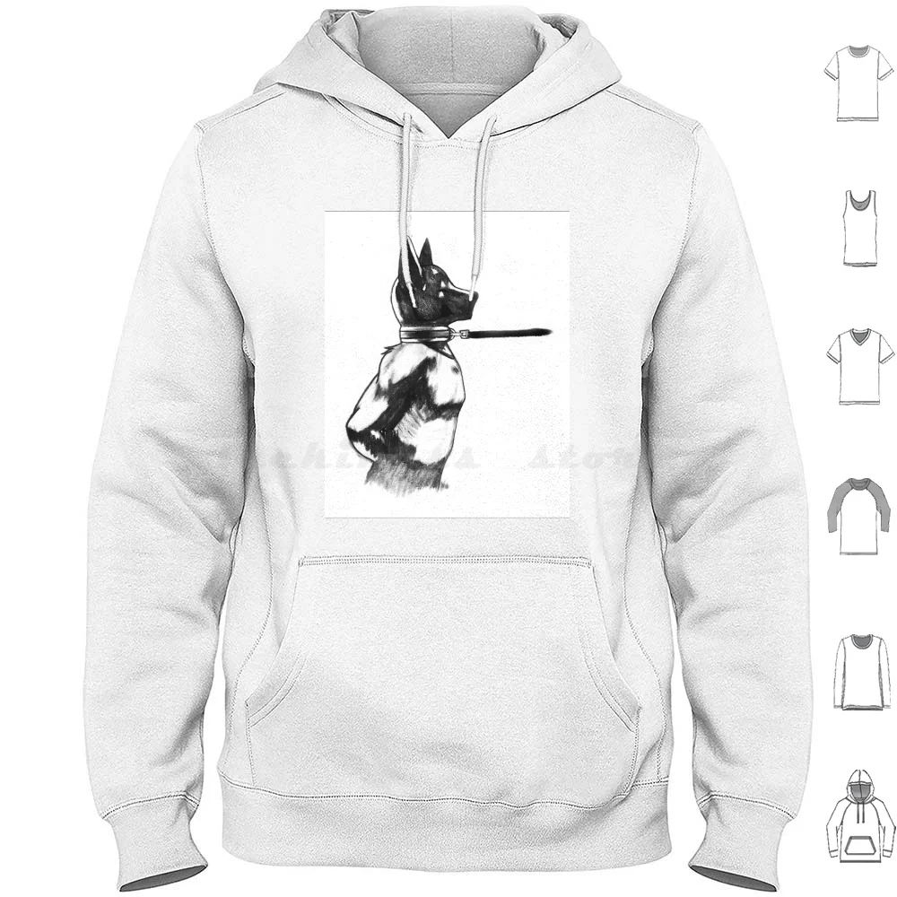 Puppy Play Hoodies Long Sleeve Black And White Slave Boy Slave Boy Bdsm Fetish Beautiful Charcoal Blk N White S And M