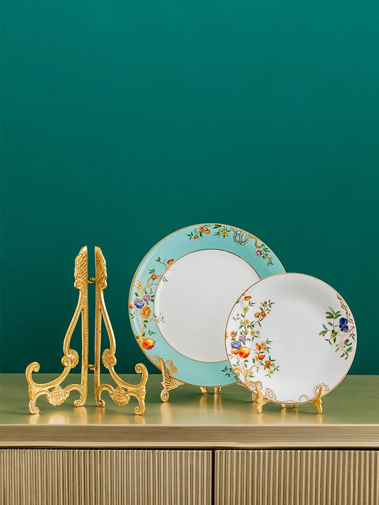 

Ele Vertical Display Stand Kitchen Plate Ra Di Holder Photo Frame Holder Copper Material European Sle Home Decoration