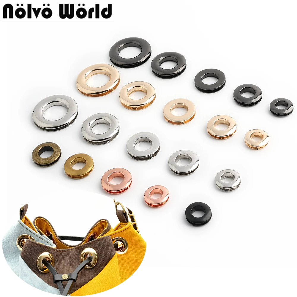 20/40/100PCS 10-13-16-23mm Metal Eyelet Screw Buckle O Ring Grommet Clasp Bag Eyelets Dog Chain Hook Leather Craft Accessories