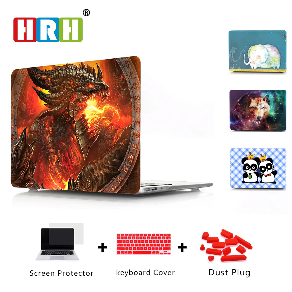 

HRH Cartoon Animal Shell Protective Hard PC Case Sleeve for Macbook Retina 12 Inch Cover A1534 A1931 16 Pro A2141 A2289 A2251