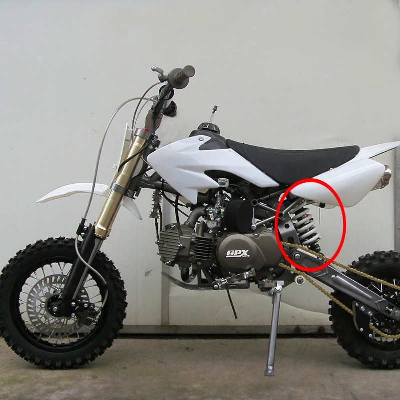 1000LBS adjustable damping 280mm rear shocks absorber/suspension for 110/125/140/150/160cc KLX110 CRF50/70 Dirt Pit Bikes