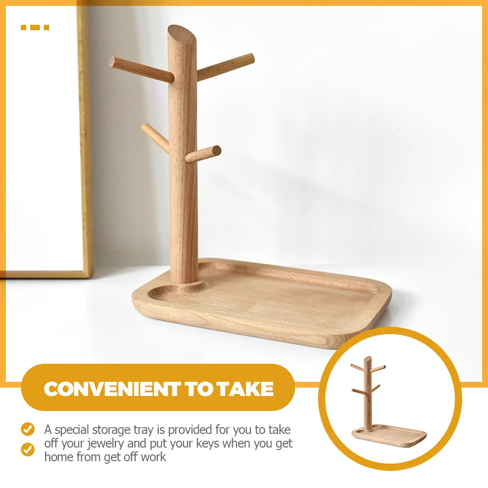 Wood Jewelry Tray Entryway Valet Tray Organizer Display Stand Jewellery Holder Decorative Decor Jewelry Stand Trinket Dish