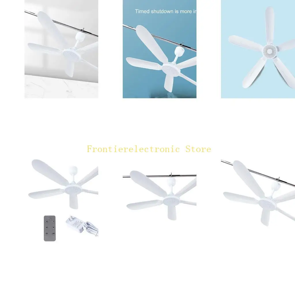 

G8DB White Ceiling Fan 700mm Diameter Detachable Fan Convenient Remote Controlled Electric Fan for Bedroom Garden Tent