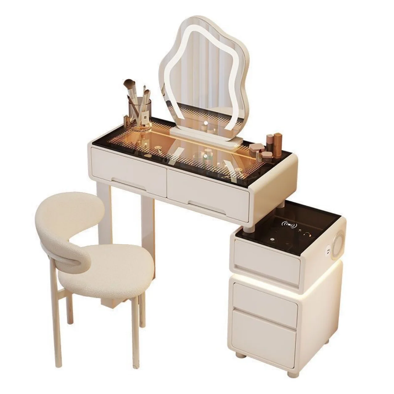 Small Apartment Dresser Bedroom Bedside Table Modern Simple Smart Master Bedroom Chest Integrated Makeup Table