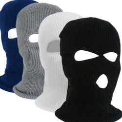 Gorro de invierno para hombre, máscara táctica del ejército, máscara facial completa de 3 agujeros, máscara de esquí, gorro de invierno, pasamontañas, casco completo para motocicleta y bicicleta