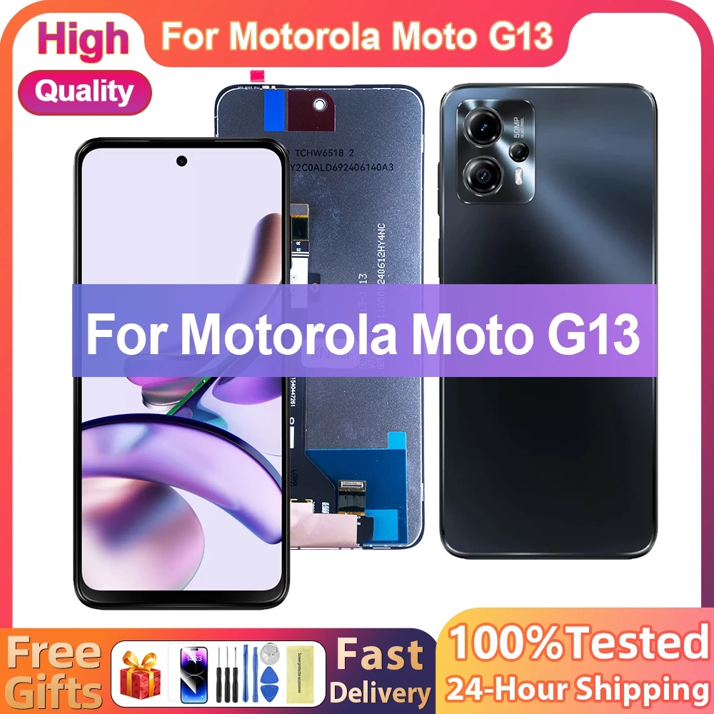 

Для Motorola Moto G13 G23 G53 G73 ЖК-дисплей с рамкой, дигитайзер сенсорного экрана, запасные части для Motorola Moto G13