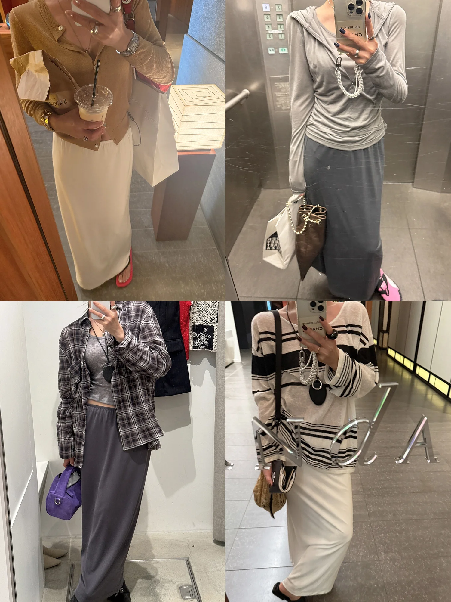 

Комплект WXLSTUDIO: Худи-кардиган свободного кроя с длинными рукавами и прямая юбка, высокоэластичный, в корейском стиле, летний