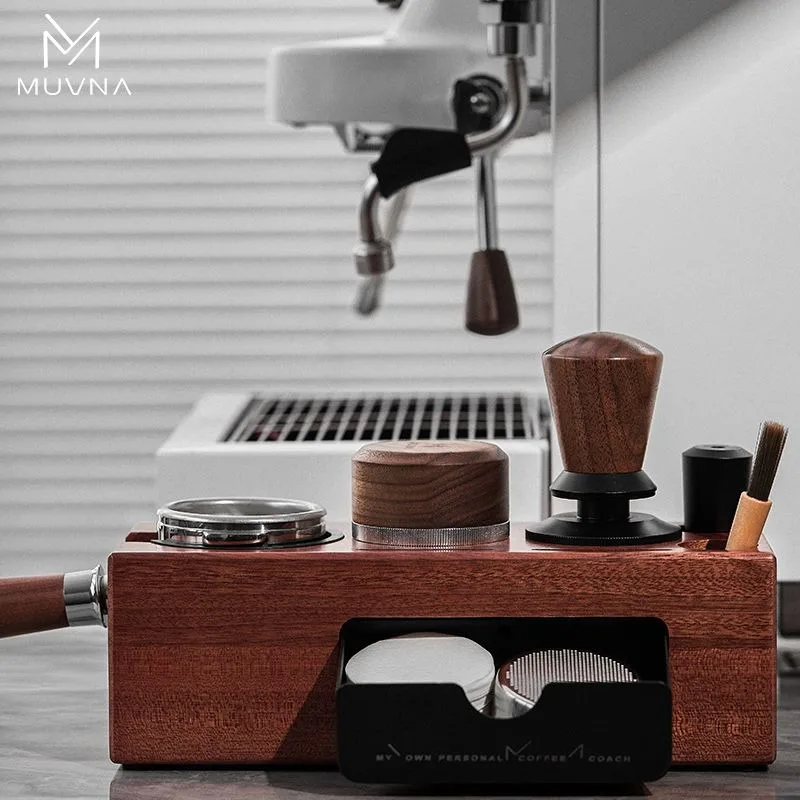 

MUVNA Coffee Tamper Station Wood Portafilter Holder 51-58MM Universal For Delonghi Breville Espresso Accessories Barista Tool