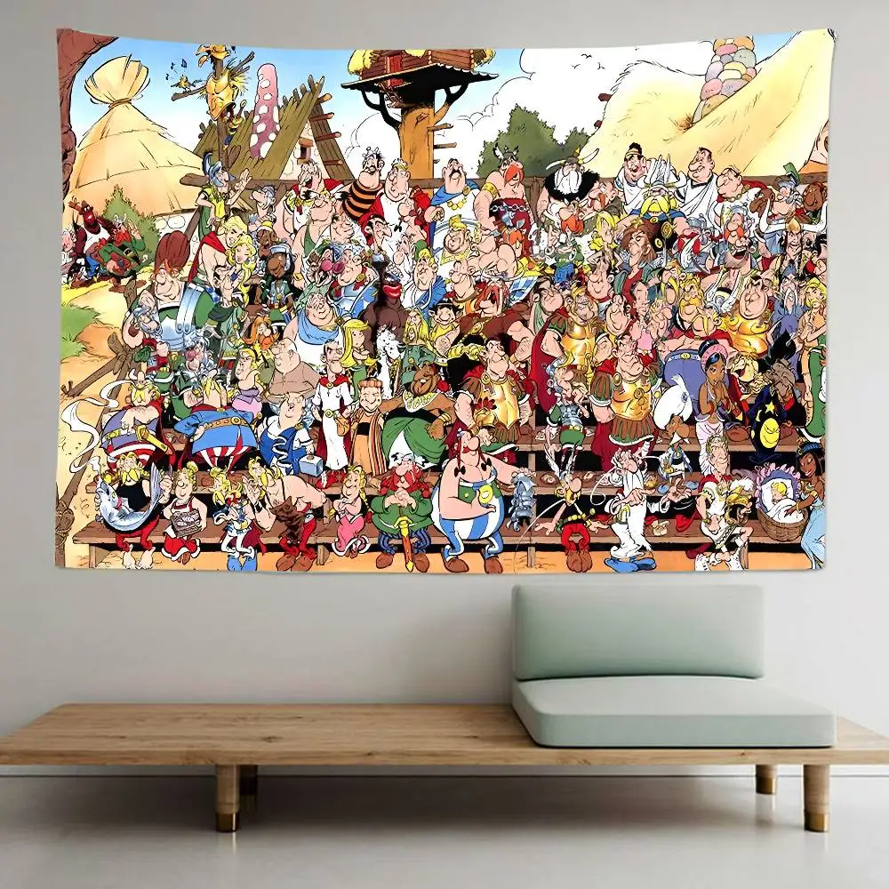 Fondo temático de Asterix y Obelix, decoración para fiesta de cumpleaños, regalos para bebé, decoración espacial, pancarta, accesorios de fotografía para niños