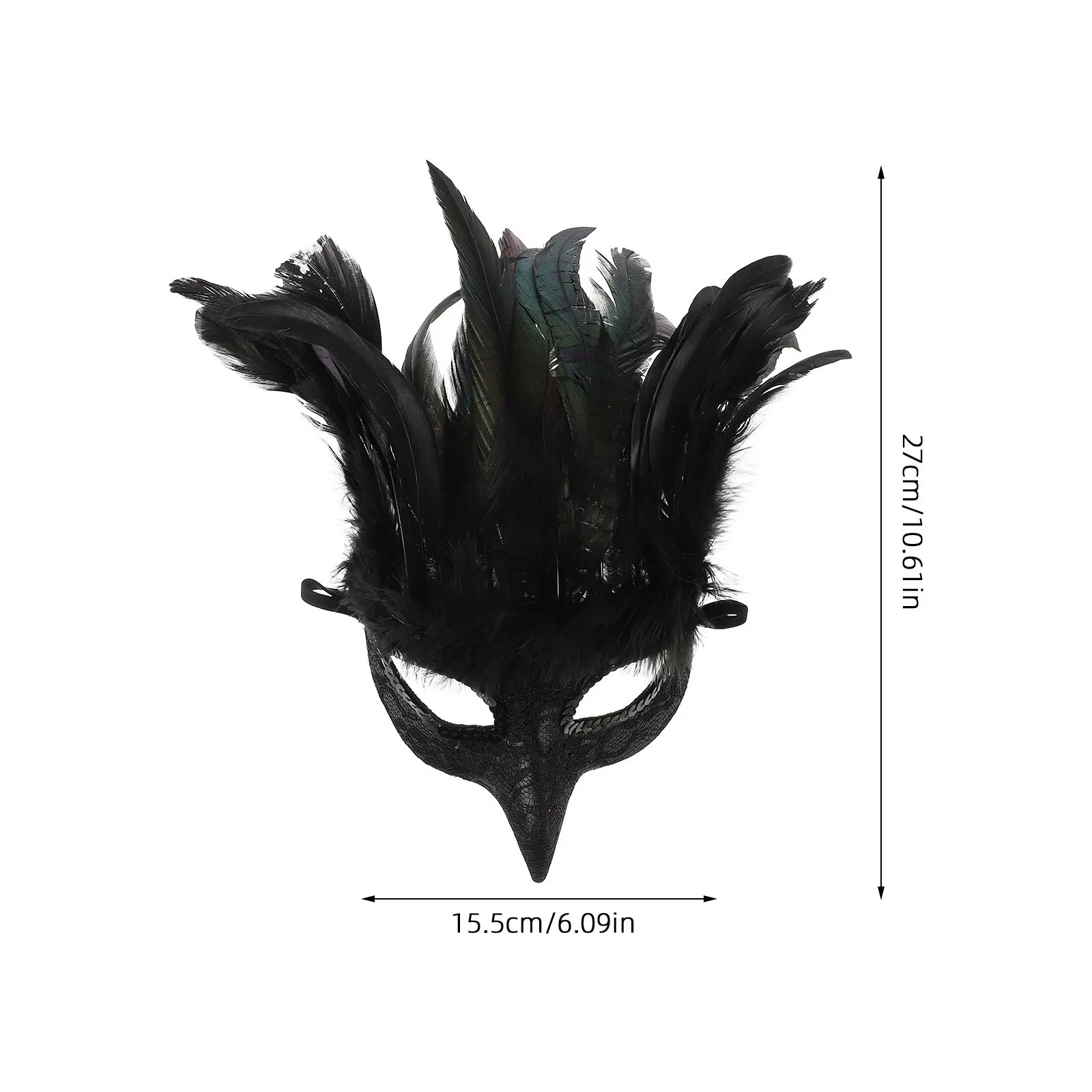 羽根付き仮面舞踏会マスク ブラック ハーフフェイス 装飾 軽量 快適 ゴシックスタイル ハロウィンパーティー 女性 男性 コスプレボール