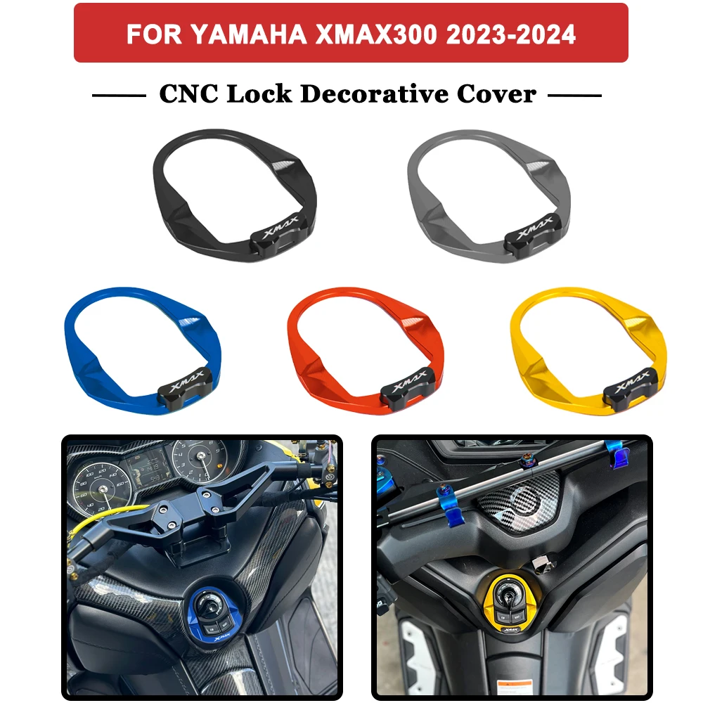 For YAMAHA XMAX300 X-MAX300 XMAX 300 2023 2024 Motocycle Accessories Electric Door Lock Cover Decorative CNC Ignition Key Cap