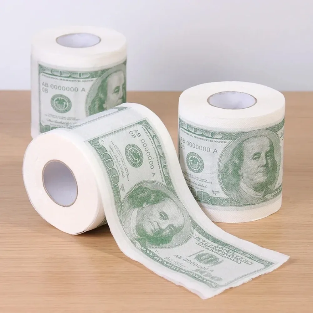1 Roll Home Supplies Wood Pulp One Hundred Dollars Printed Rolling Paper Funny Toilet Paper Humor Toilet Paper Novelty Gift