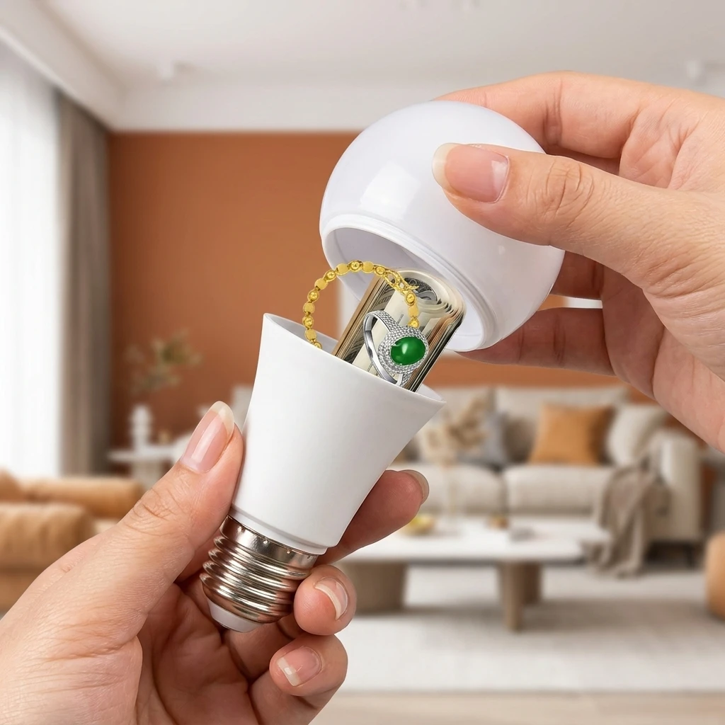 Hidden Light Bulb Diversion Safe Household Secret Storage Can Concealed Stash Container Private Hiding Compartment BHL2303