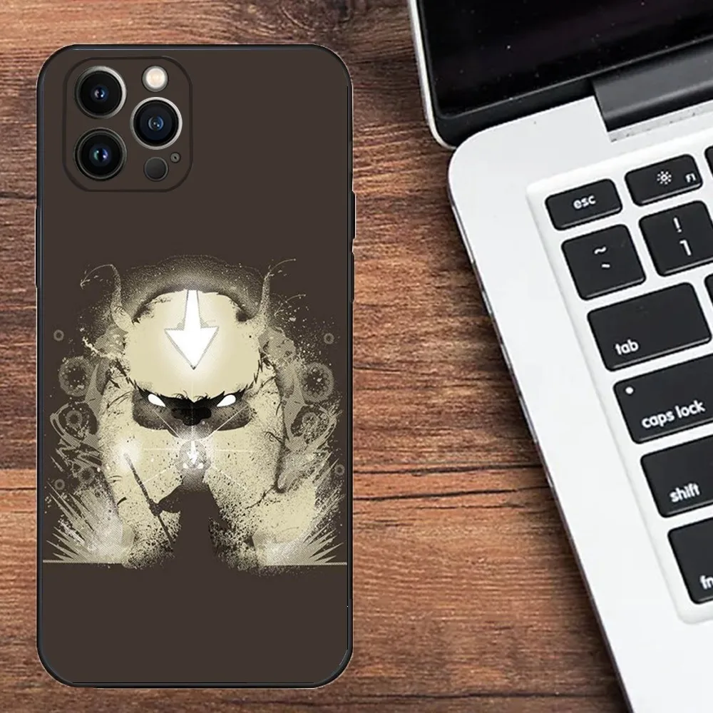 Avatar Appa Yip Yip Phone Case For Apple iPhone 15,14,13,12,11,XS,XR,X,8,7,Pro,Max,Plus,mini Silicone Black Cover image 6