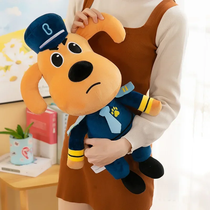 70cm Sheriff Labrador Dog Plush Toy Doll Kawaii Anime Security Sergeant Labrador Wolf Dog Plush Stuffed Toys Birthday Xmas Gifts