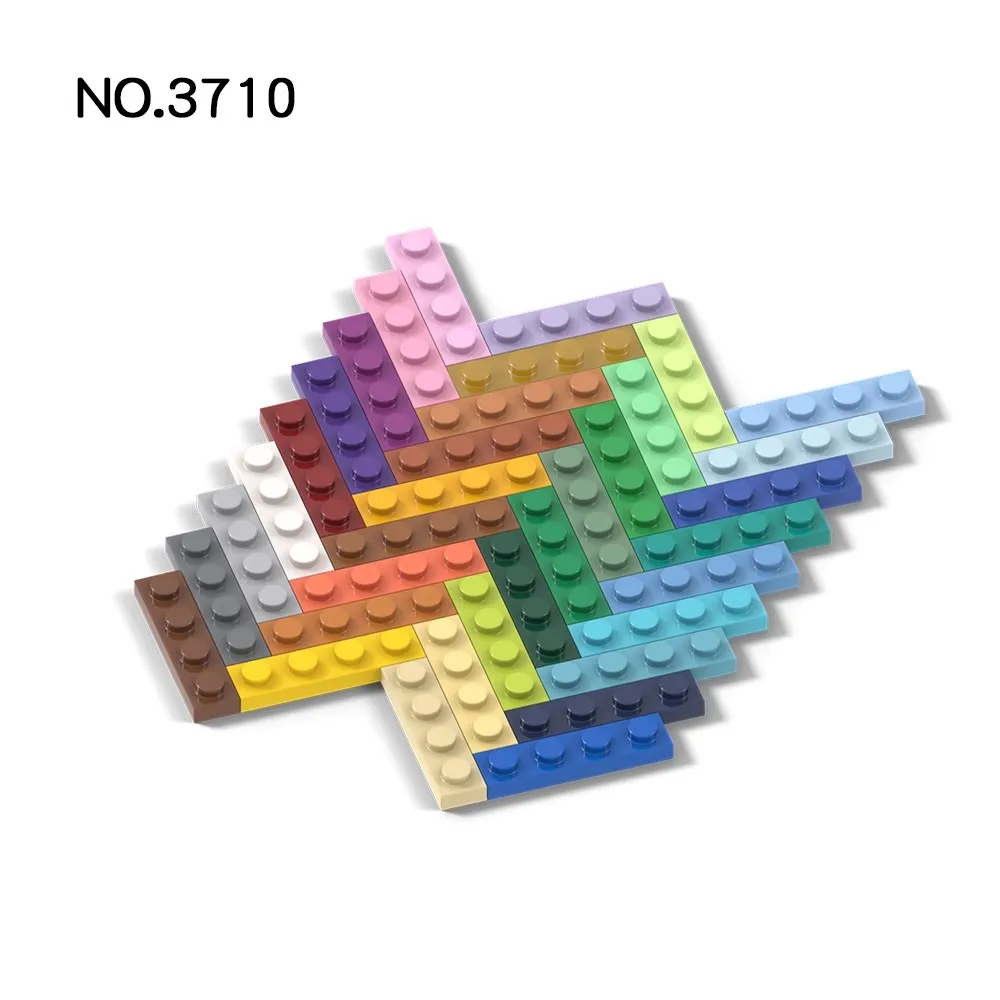 20Pcs MOC Compatible Assembles Particles Plate 3710 1x4 for Building Blocks Parts DIY Enlighten Bricks Educational Tech Toys