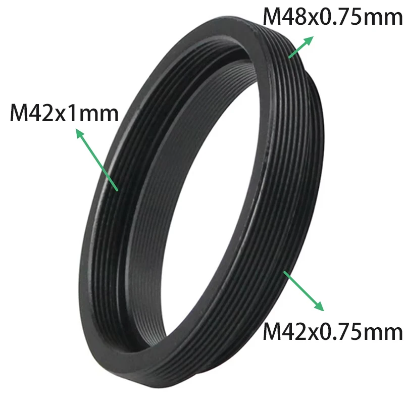 Adapterring T2 M42X0,75mm buitendraad naar M42X1mm binnendraad en M48x0,75 mm extern Buitendraad