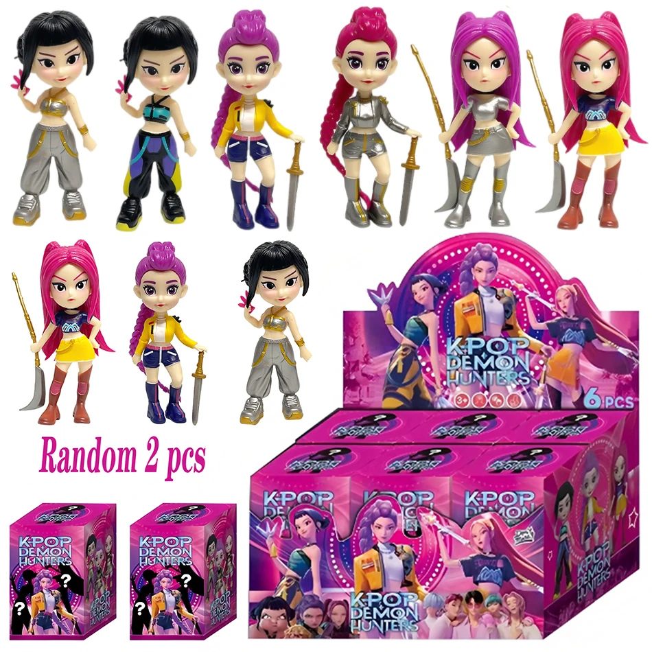 

2025 Горячая аниме KPop Devil Hunter Doll Виниловая игрушка Rumi Mira Zoi Персонаж Виниловая маска Слепая коробка Орнамент Игрушка Рождественский подарок