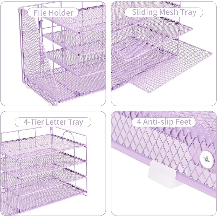 4-уровневый органайзер для бумаги с держателем для журналов для офисных настольных аксессуаров и органайзеров для рабочих мест Настольный органайзер для файлов со ст.