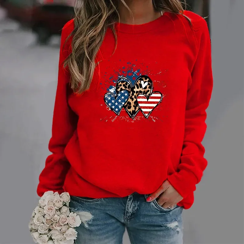 کا نیا فیشن فلیگ Love Crewneck Hoodie Autumn Printed Blazer Graphic Anime Sweatshirt Oversized Kawaii Harajuku Tops Tees