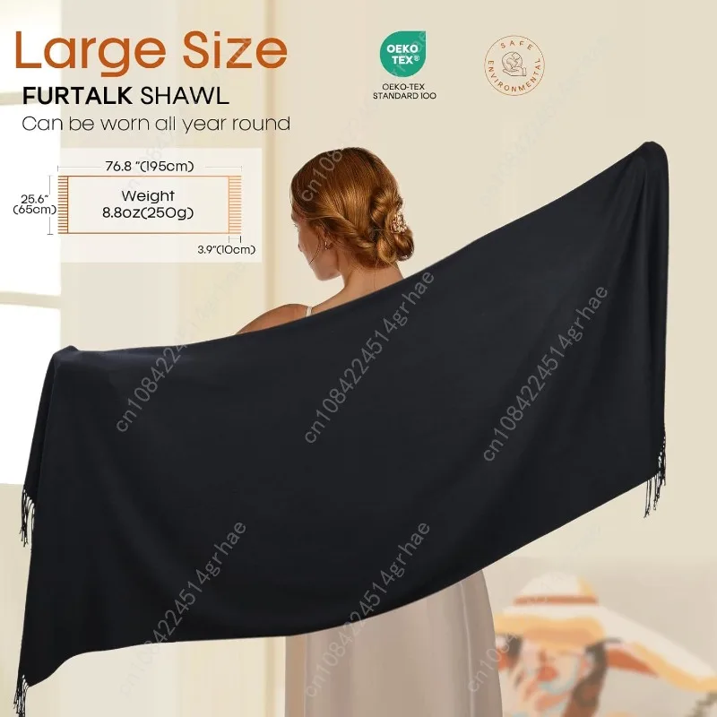 FURTALK شالات الباشمينا ويلتف لفستان السهرة وشاح نسائي هدايا وصيفة العروس أوشحة شتوية #5